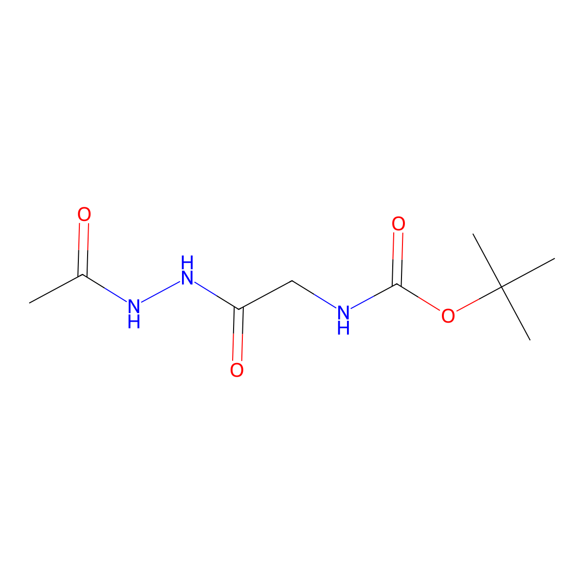 tert-Butyl (2-(2-acetylhydrazinyl)-2-oxoethyl)carbamate molecular structure, CAS 388630-68-0