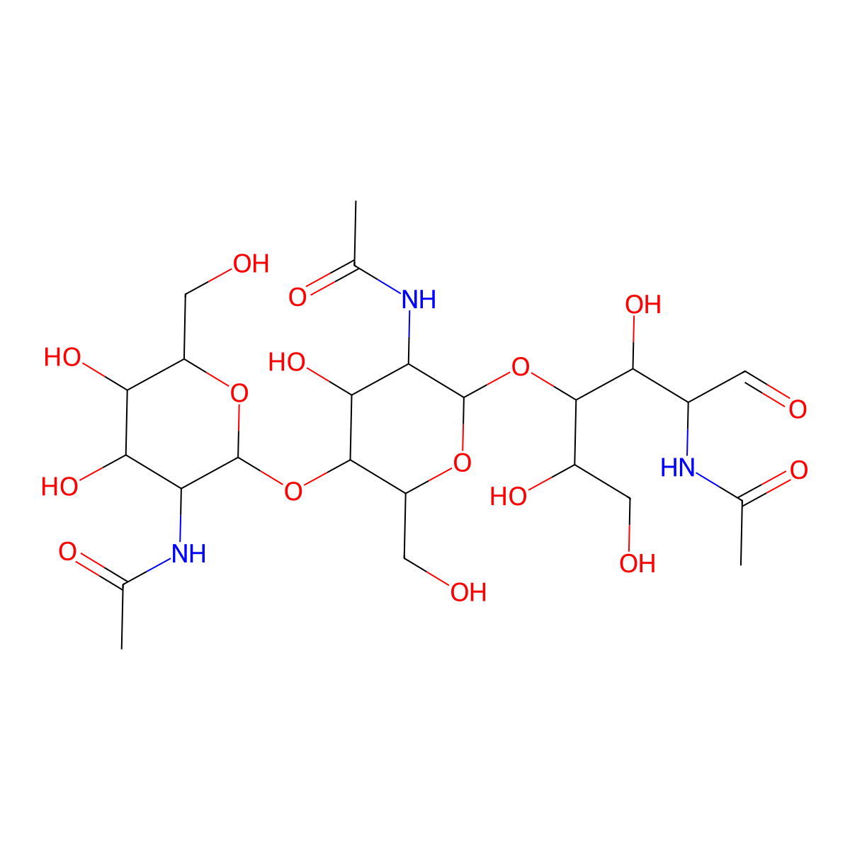 N,N',N''-Triacetylchitotriose molecular structure, CAS 38864-21-0