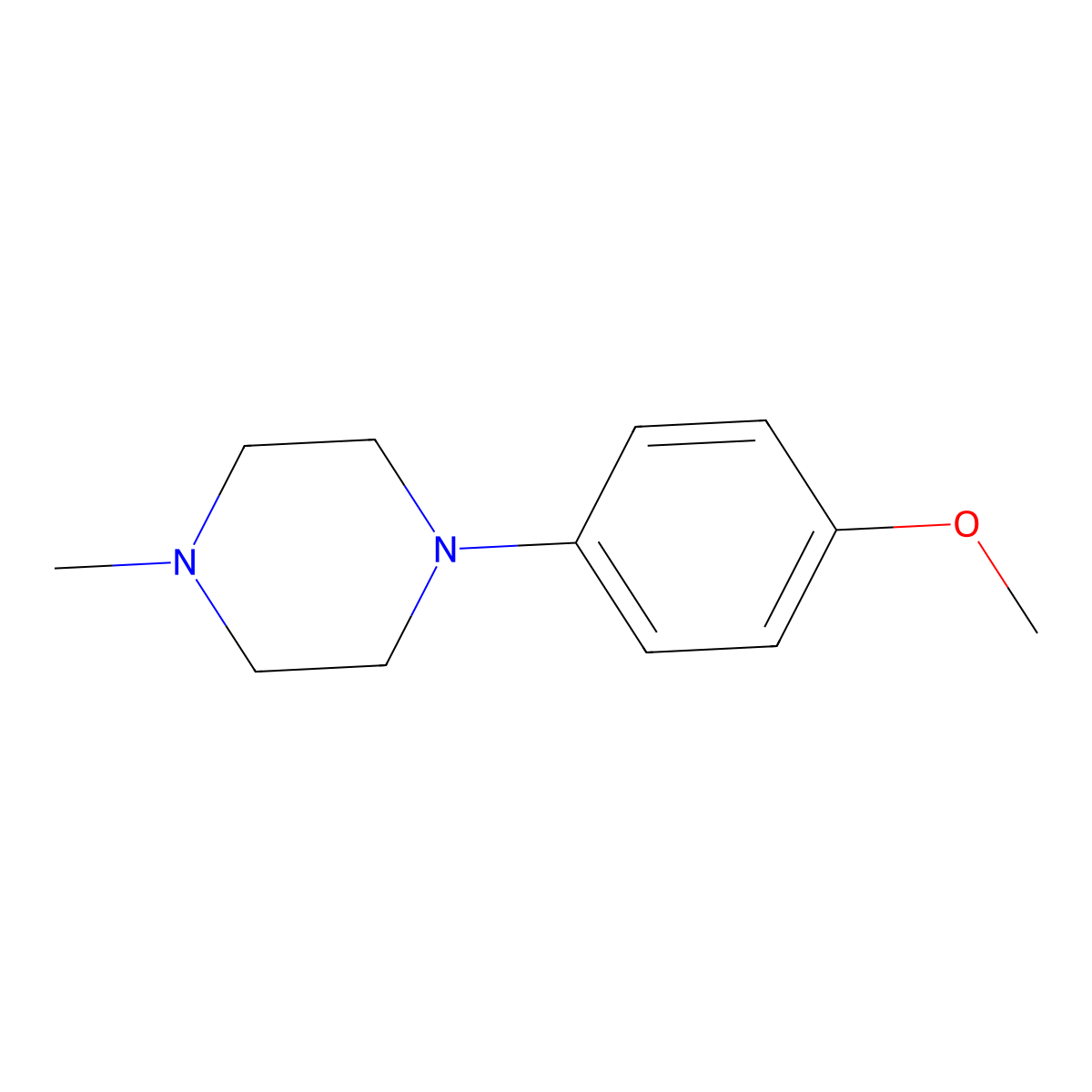 1-(4-Methoxyphenyl)-4-methylpiperazine molecular structure, CAS 38869-05-5