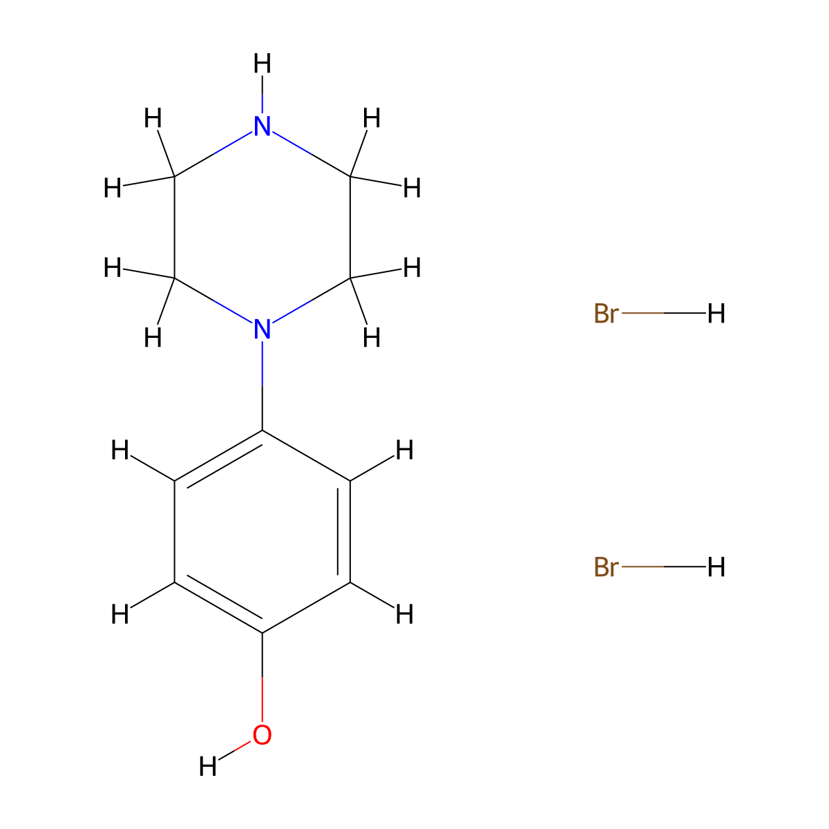 p-(1-Piperazinyl)phenol dihydrobromide molecular structure, CAS 38869-37-3
