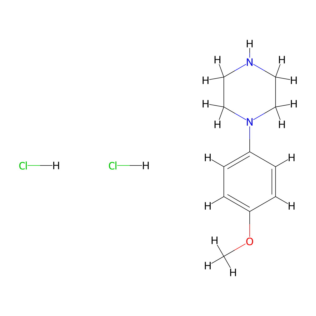 1-(4-Methoxyphenyl)-piperazine, dihydrochloride molecular structure, CAS 38869-47-5