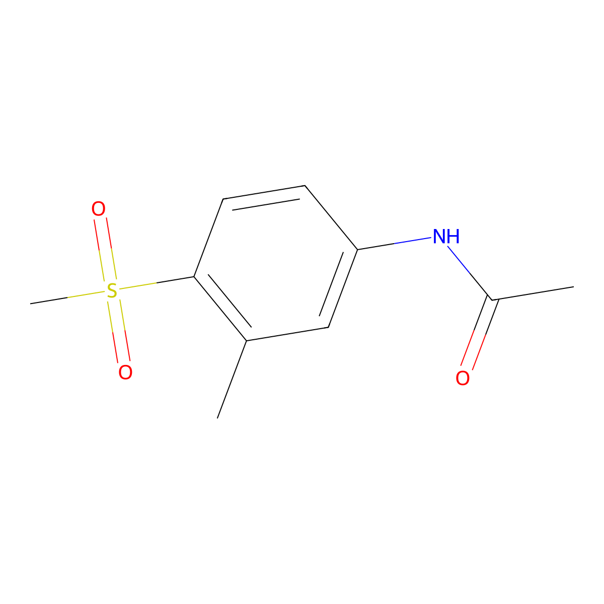 N-[3-Methyl-4-(methylsulfonyl)phenyl]acetamide molecular structure, CAS 3887-07-8