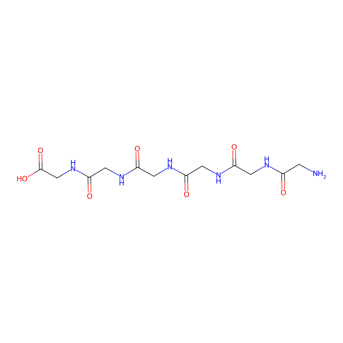 Hexaglycine molecular structure, CAS 3887-13-6