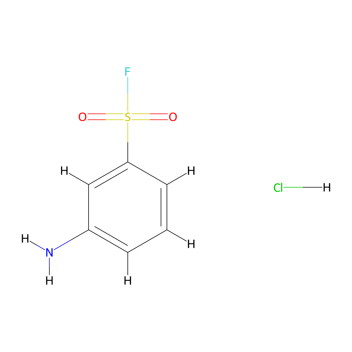 Benzenesulfonyl fluoride, 3-amino-, hydrochloride (1:1) molecular structure, CAS 3887-48-7
