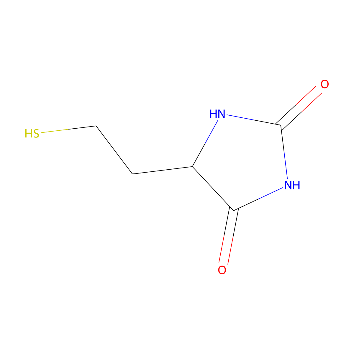 5-(2-Sulfanylethyl)imidazolidine-2,4-dione molecular structure, CAS 38870-03-0
