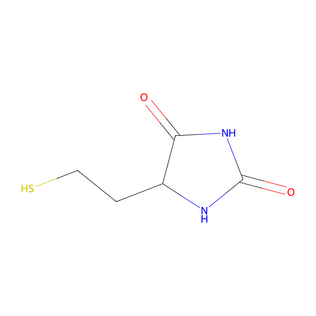 5-(2-Sulfanylethyl)imidazolidine-2,4-dione molecular structure, CAS 38870-03-0