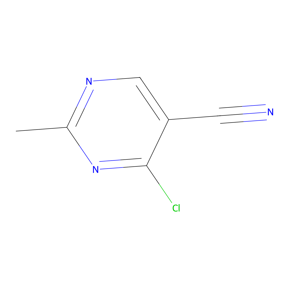 4-Chloro-2-methylpyrimidine-5-carbonitrile molecular structure, CAS 38875-74-0