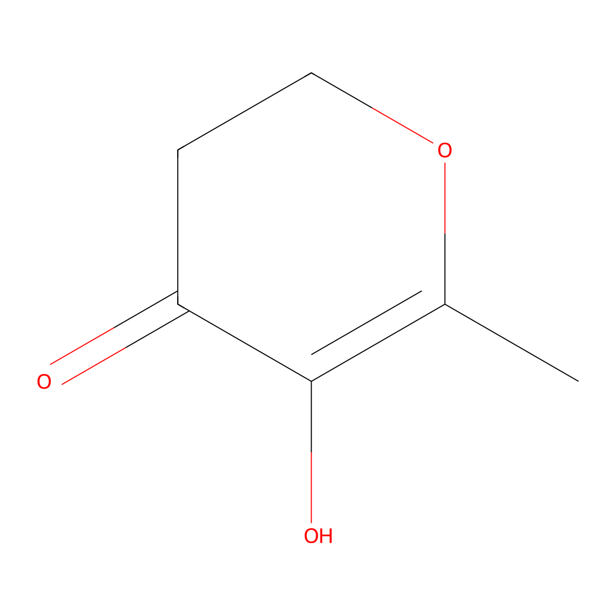 5-hydroxy-6-methyl-3,4-dihydro-2H-pyran-4-one molecular structure, CAS 38877-21-3