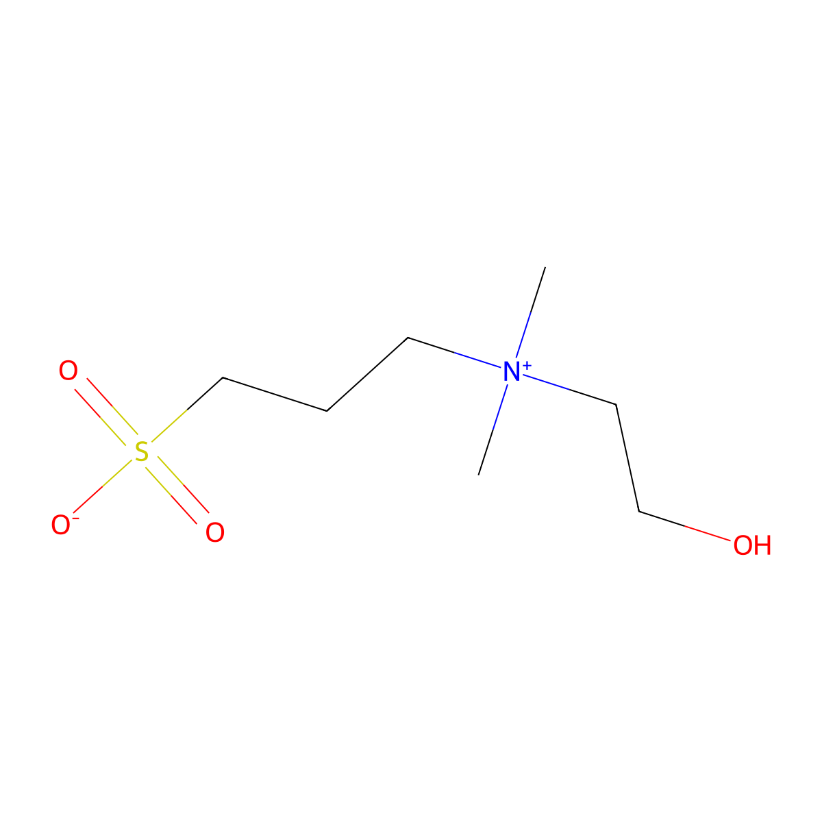 1-Propanaminium, N-(2-hydroxyethyl)-N,N-dimethyl-3-sulfo-, inner salt molecular structure, CAS 38880-58-9