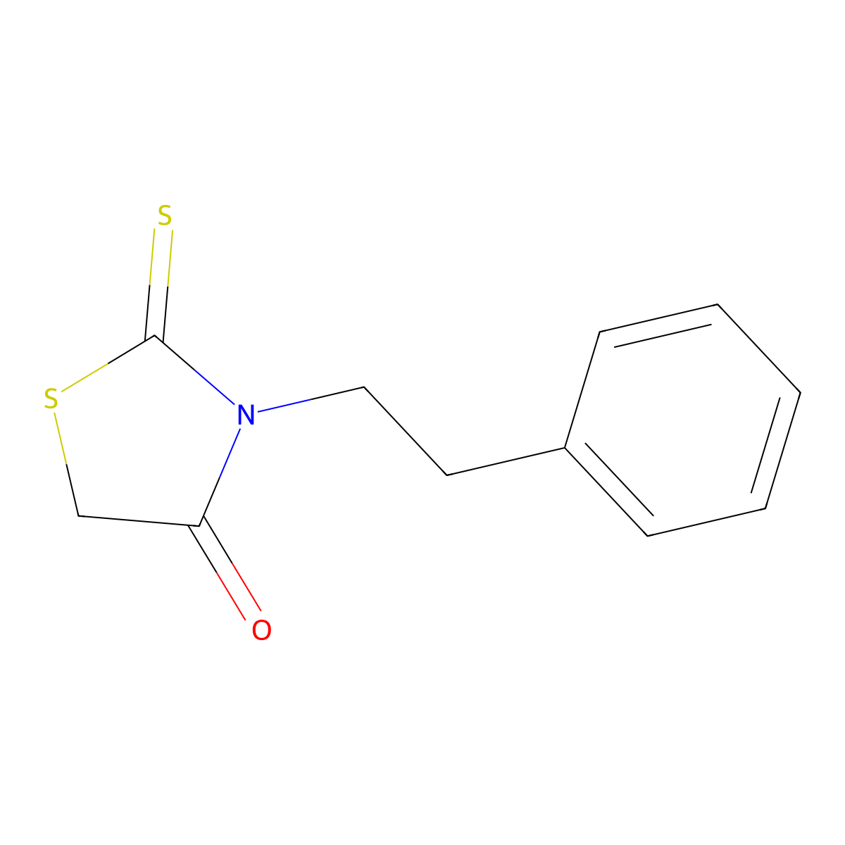3-Phenethyl-2-thioxothiazolidin-4-one molecular structure, CAS 3889-20-1