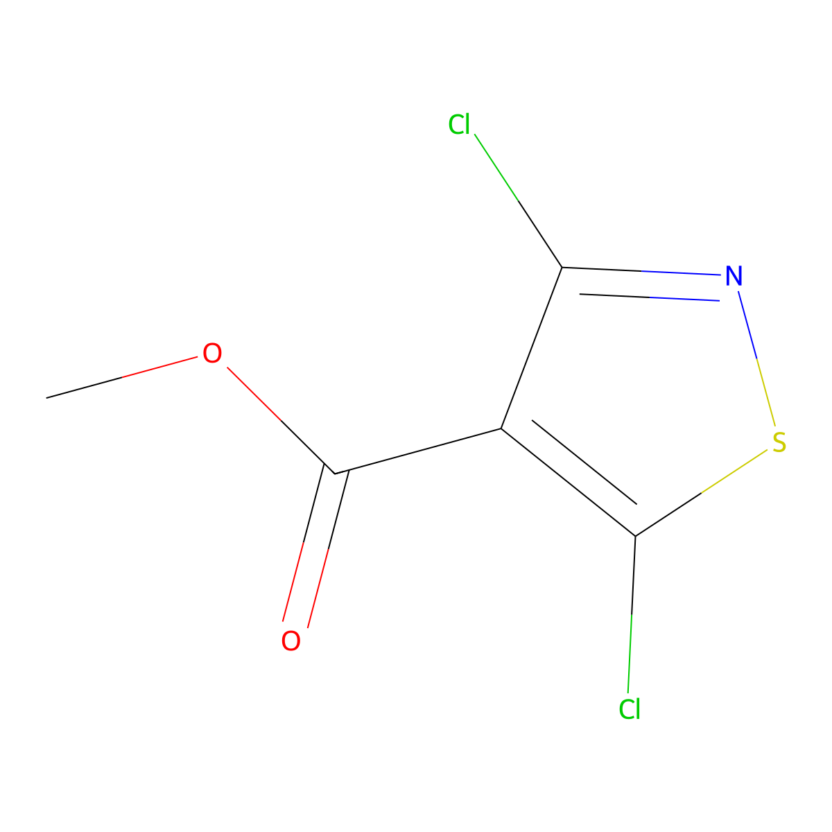 Methyl 3,5-dichloro-1,2-thiazole-4-carboxylate molecular structure, CAS 3889-60-9