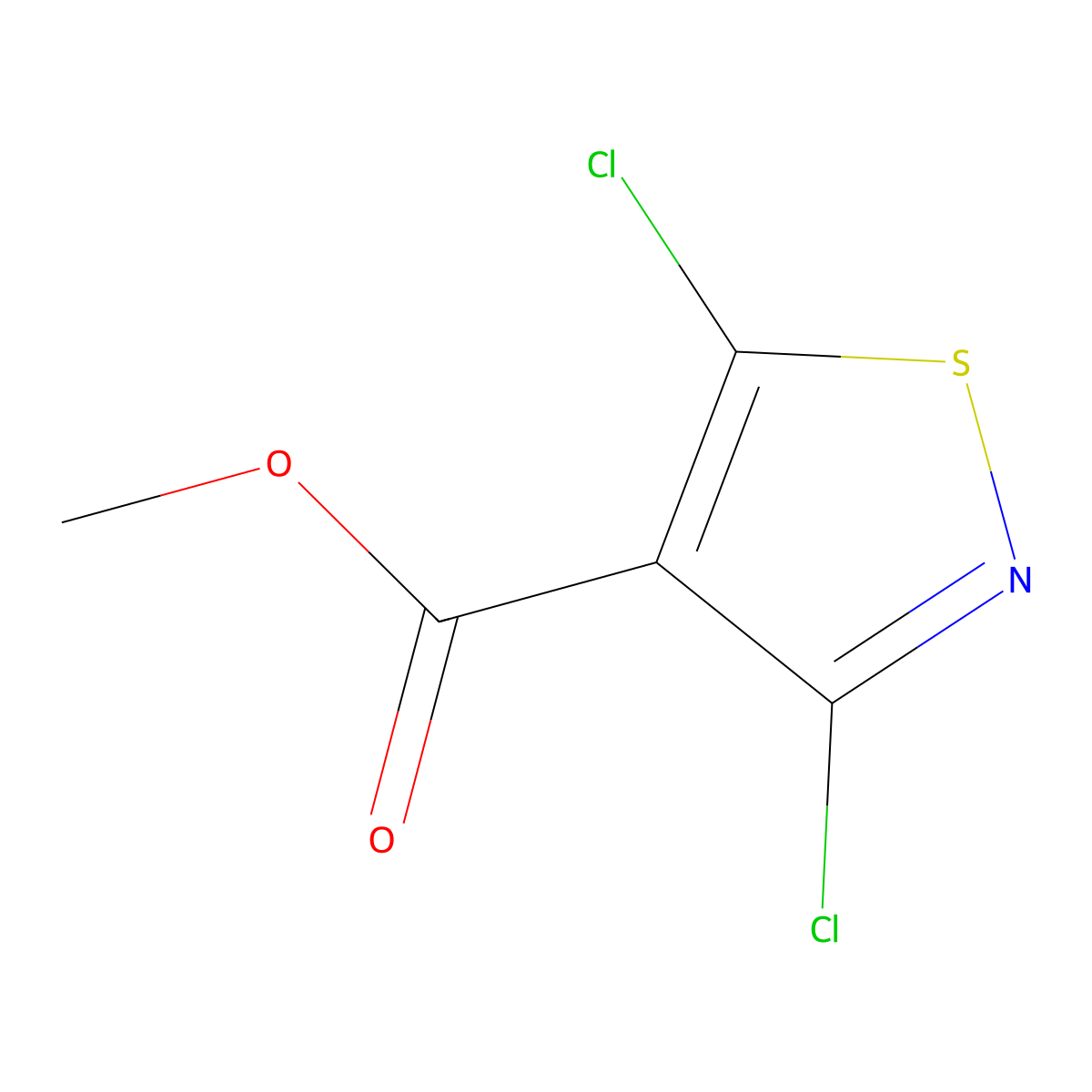 Methyl 3,5-dichloro-1,2-thiazole-4-carboxylate molecular structure, CAS 3889-60-9