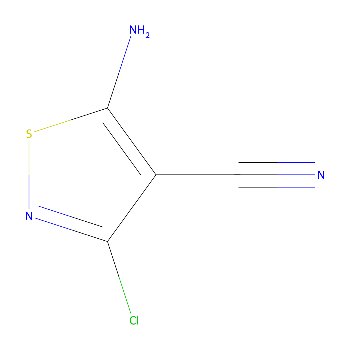 5-Amino-3-chloro-1,2-thiazole-4-carbonitrile molecular structure, CAS 3889-68-7