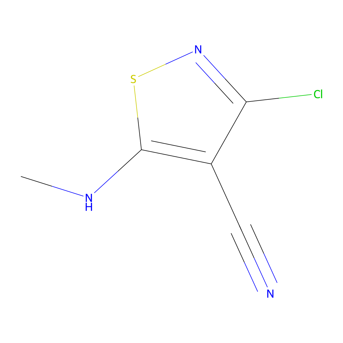 3-Chloro-5-(methylamino)-1,2-thiazole-4-carbonitrile molecular structure, CAS 3889-70-1