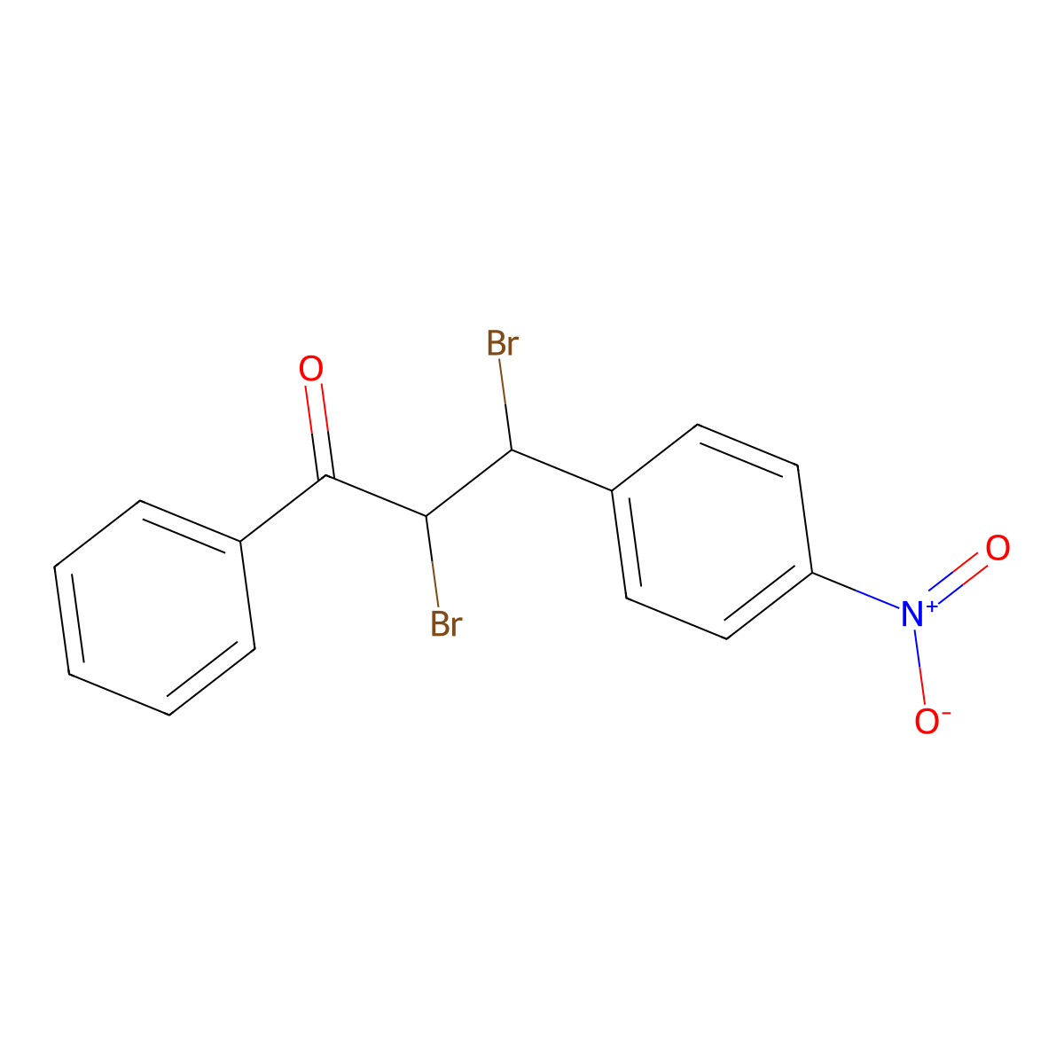 1-Propanone, 2,3-dibromo-3-(4-nitrophenyl)-1-phenyl- molecular structure, CAS 38895-96-4