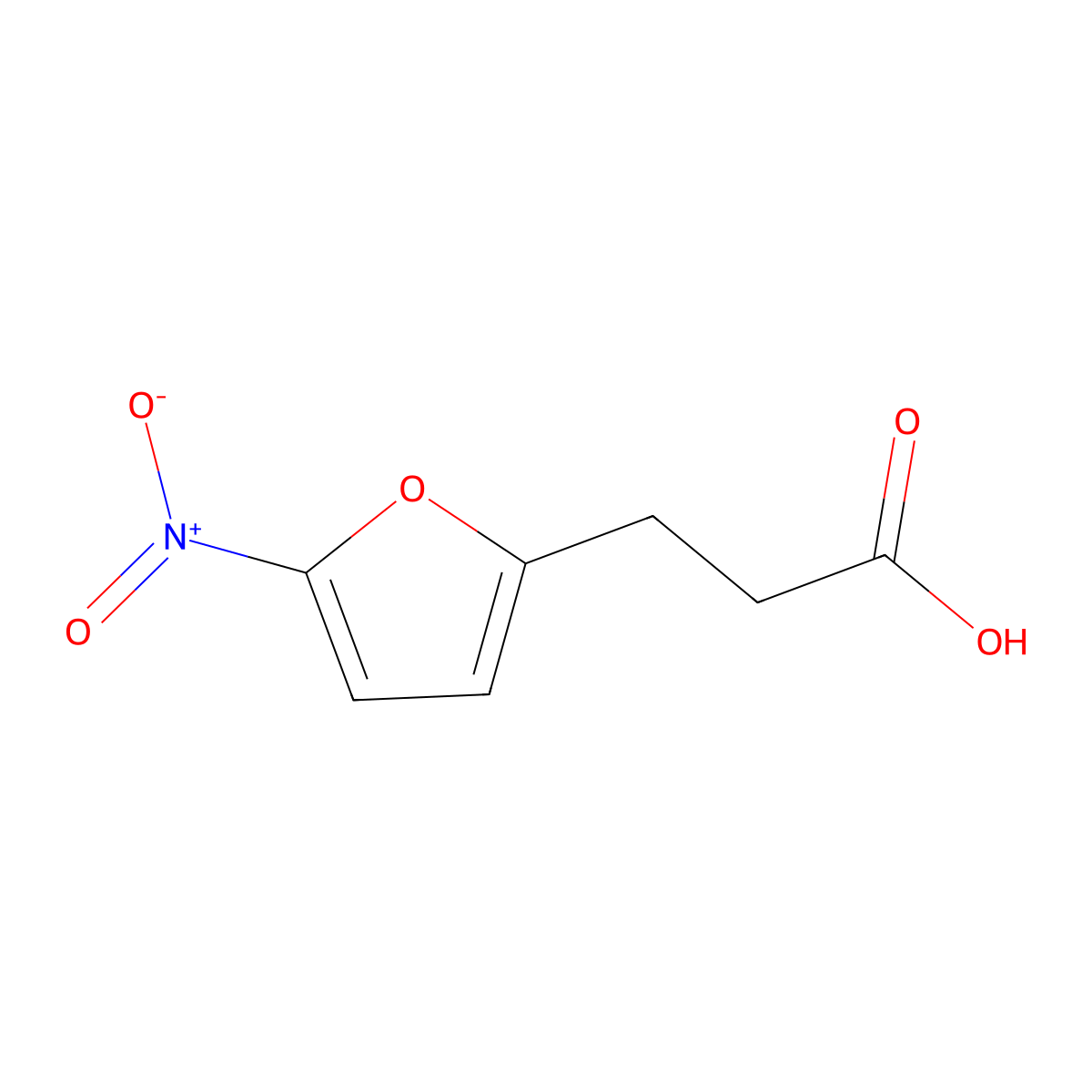 2-Furanpropanoic acid, 5-nitro- molecular structure, CAS 38898-06-5