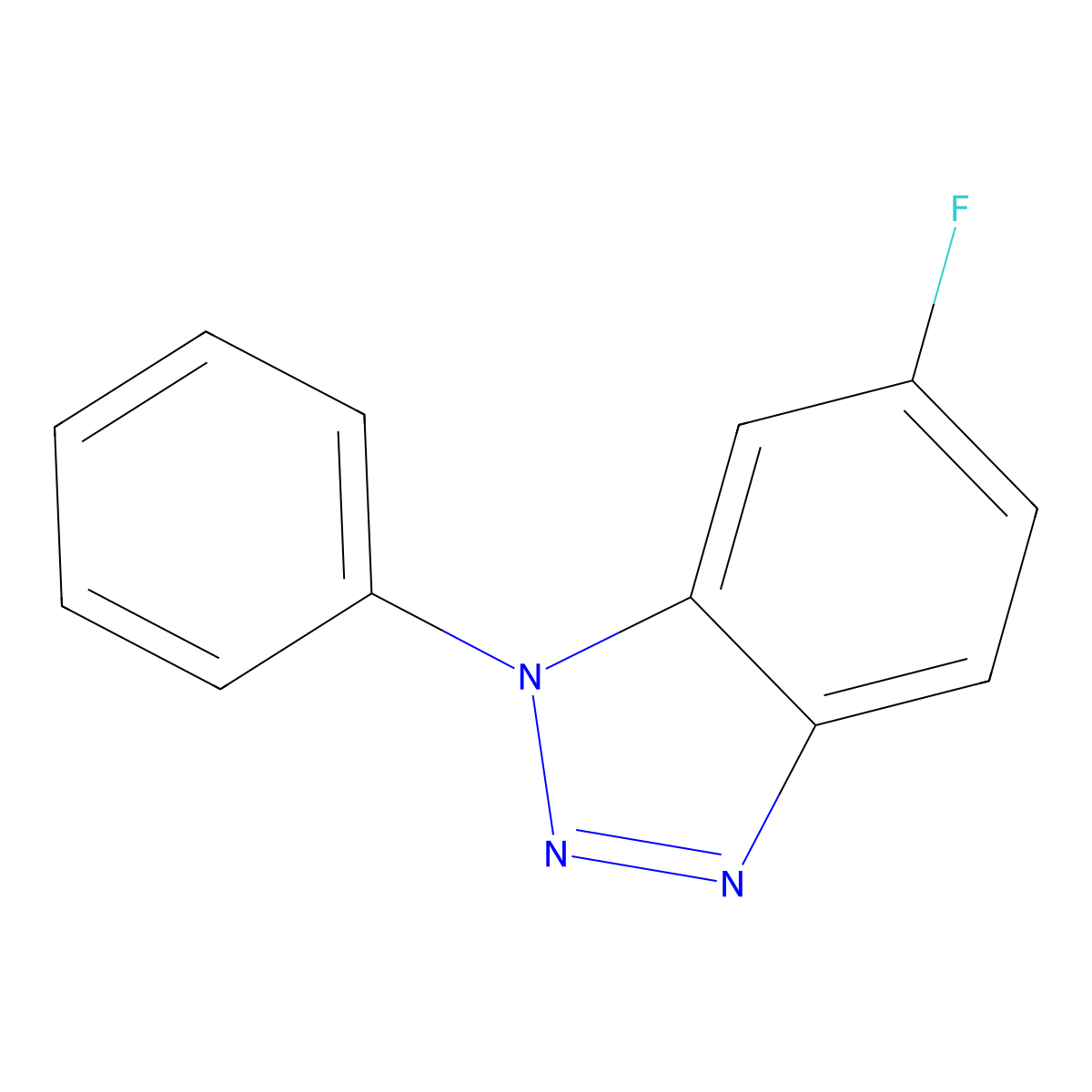 6-Fluoro-1-phenyl-1,2,3-benzotriazole molecular structure, CAS 389-44-6