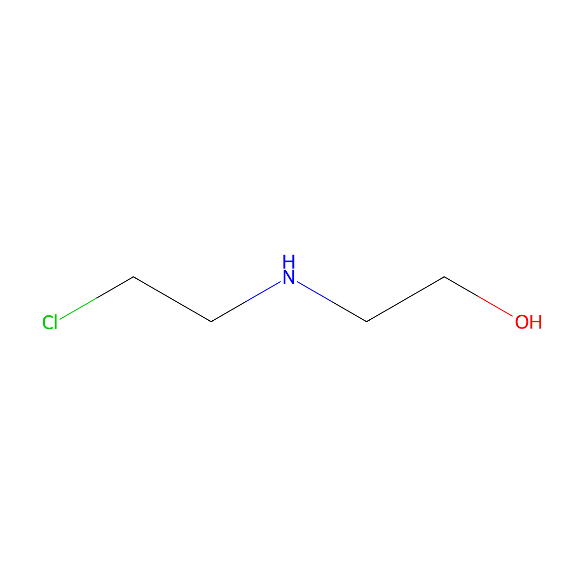 2-((2-Chloroethyl)amino)ethanol molecular structure, CAS 3890-98-0