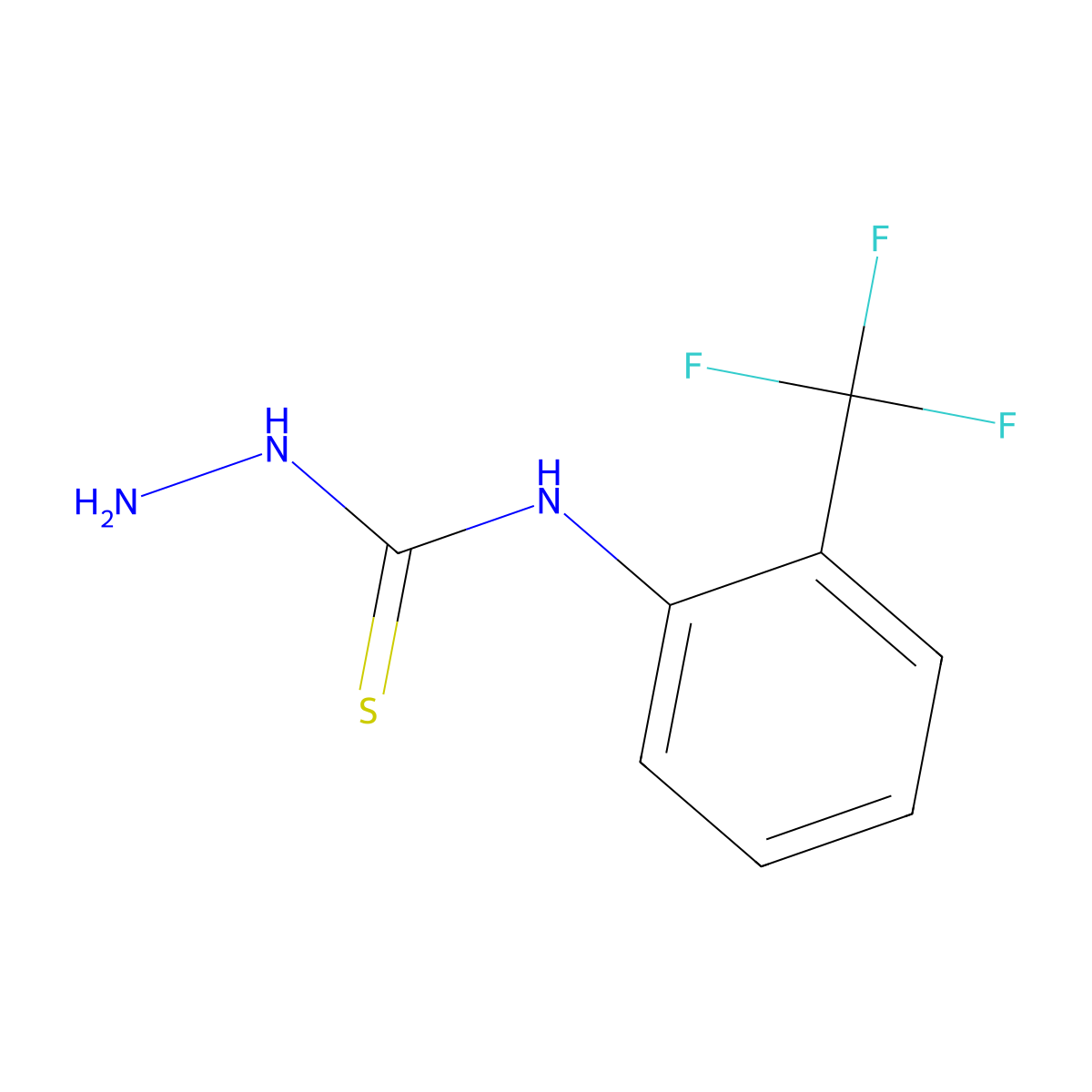 3-Amino-1-(2-(trifluoromethyl)phenyl)thiourea molecular structure, CAS 38901-29-0