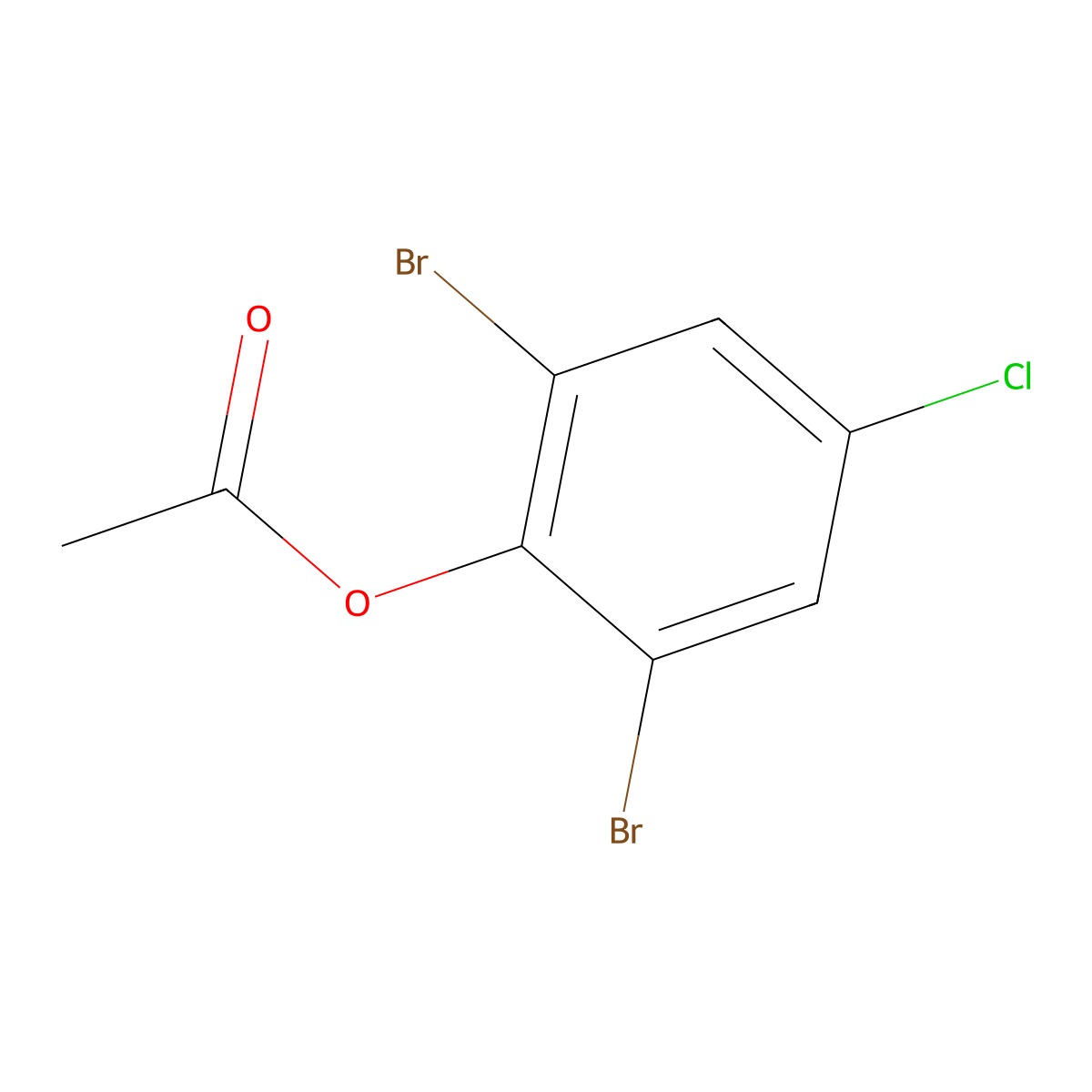 2,6-Dibromo-4-chlorophenyl acetate molecular structure, CAS 38902-75-9