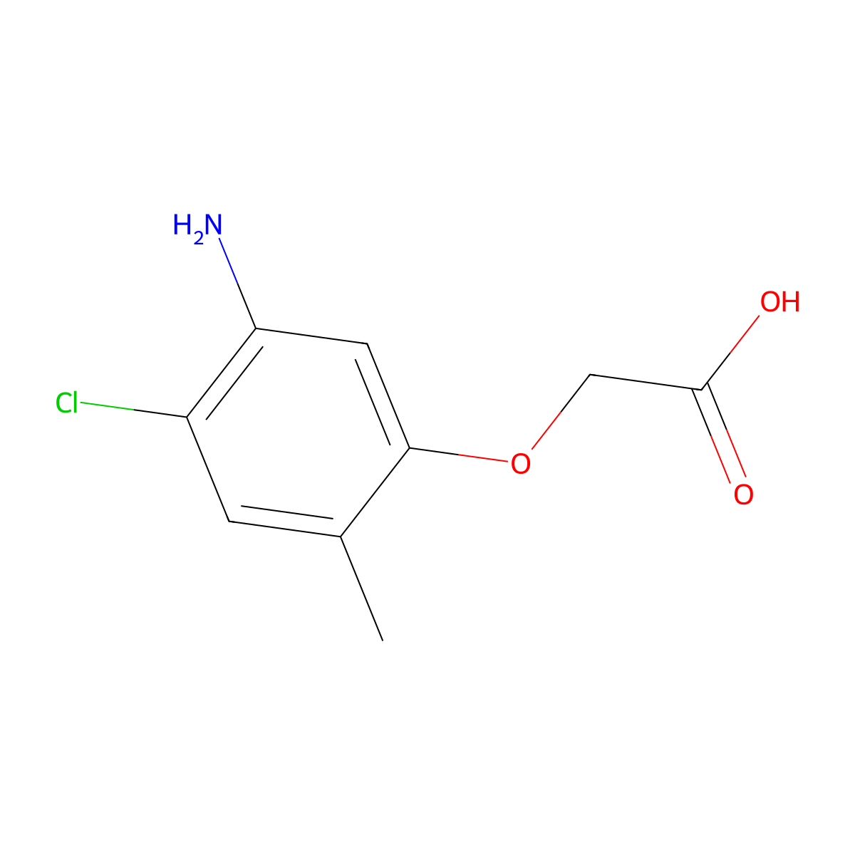 2-(5-Amino-4-chloro-2-methylphenoxy)acetic acid molecular structure, CAS 38902-84-0