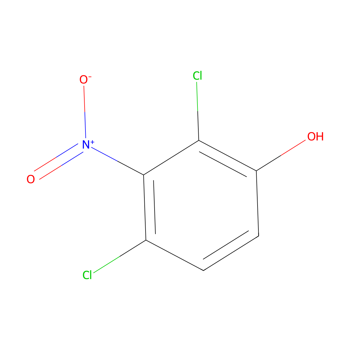 2,4-Dichloro-3-nitrophenol molecular structure, CAS 38902-87-3