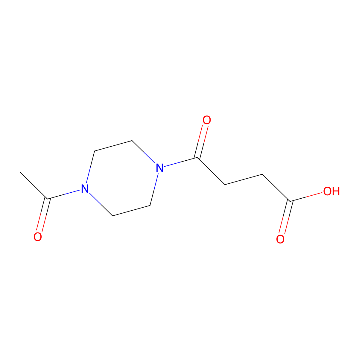 4-(4-Acetylpiperazin-1-yl)-4-oxobutanoic acid molecular structure, CAS 389056-48-8