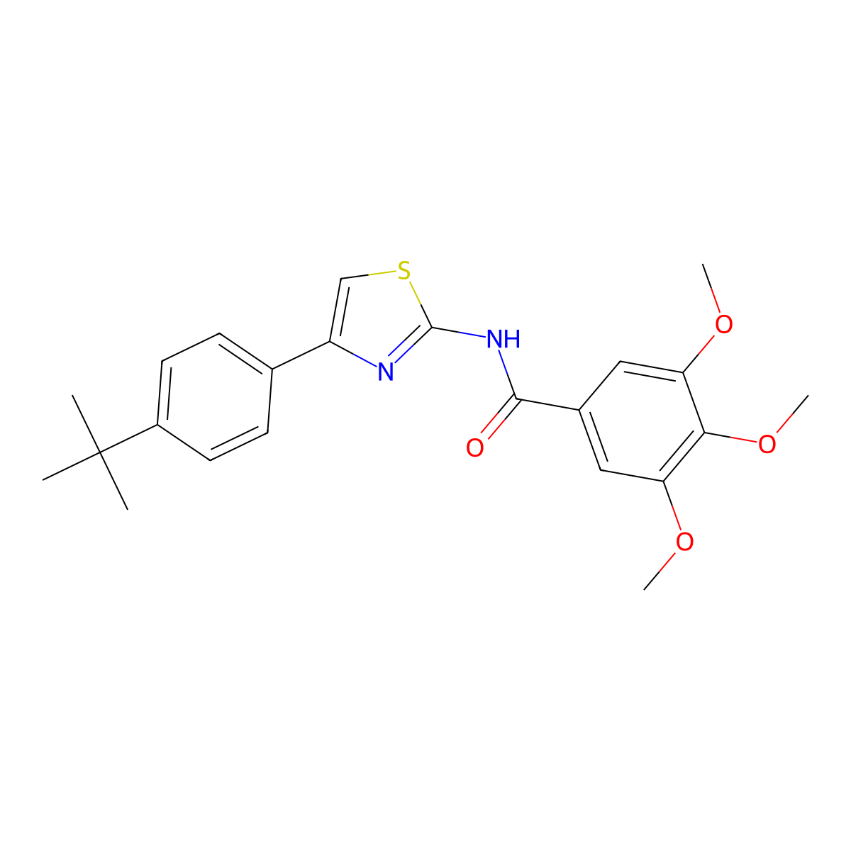 N-[4-(4-tert-butylphenyl)-1,3-thiazol-2-yl]-3,4,5-trimethoxybenzamide molecular structure, CAS 389065-19-4
