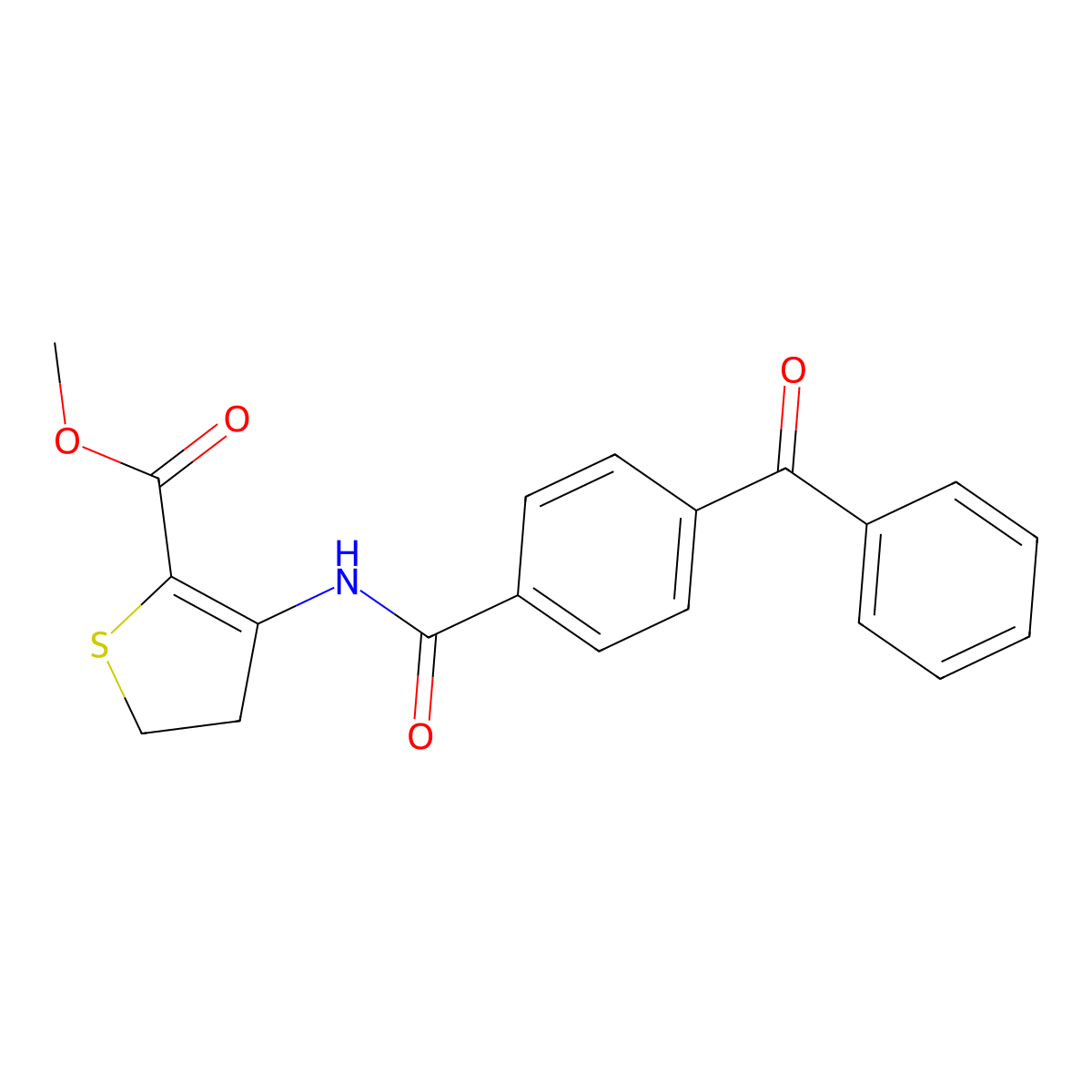 Methyl 3-(4-benzoylbenzamido)-4,5-dihydrothiophene-2-carboxylate molecular structure, CAS 389065-38-7