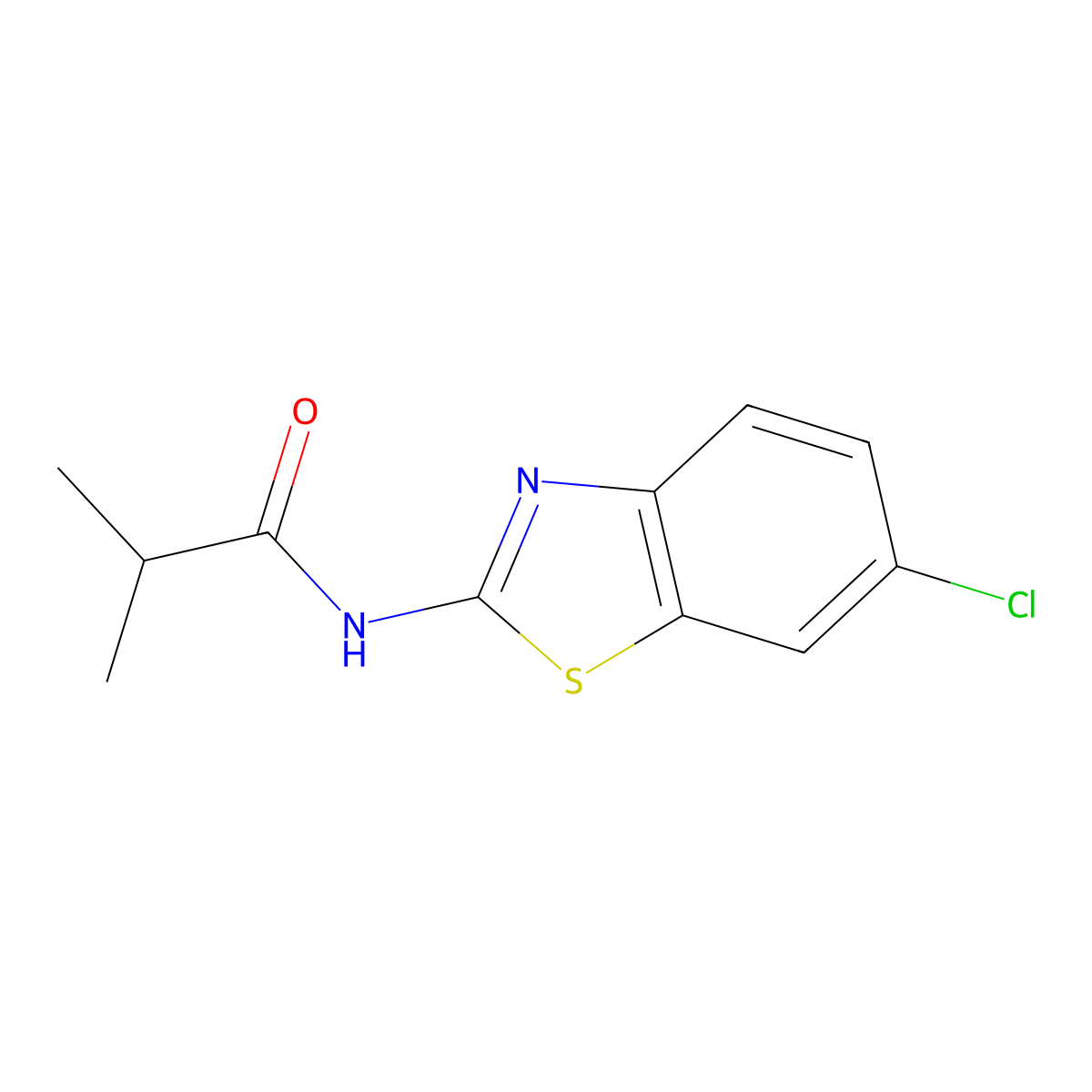 N-(6-chloro-1,3-benzothiazol-2-yl)-2-methylpropanamide molecular structure, CAS 389065-59-2