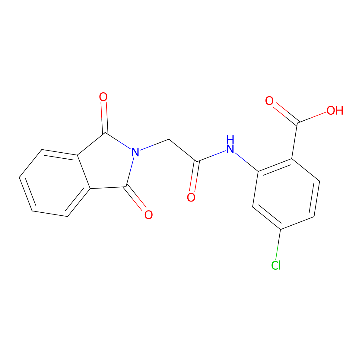 4-chloro-2-{[(1,3-dioxo-1,3-dihydro-2H-isoindol-2-yl)acetyl]amino}benzoic acid molecular structure, CAS 389066-15-3