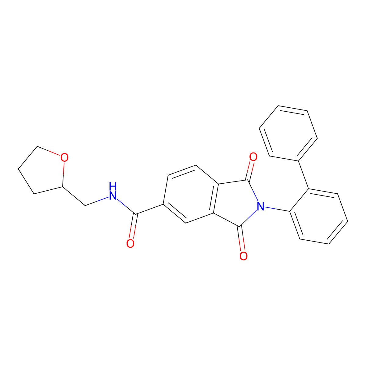 1,3-dioxo-N-(oxolan-2-ylmethyl)-2-(2-phenylphenyl)isoindole-5-carboxamide molecular structure, CAS 389066-24-4