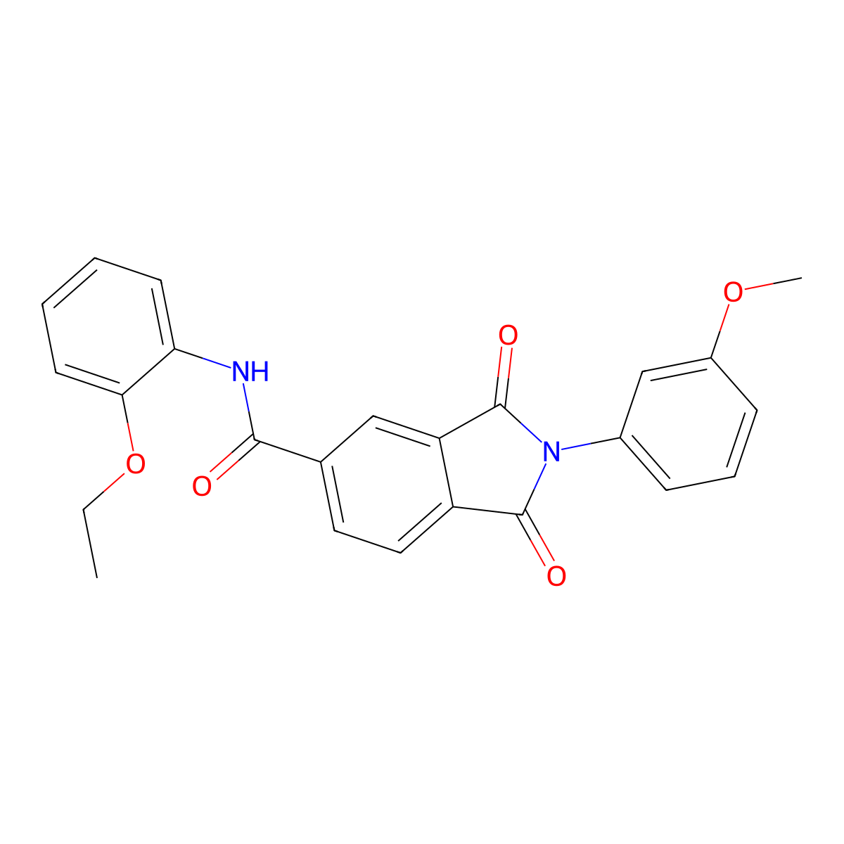 N-(2-ethoxyphenyl)-2-(3-methoxyphenyl)-1,3-dioxoisoindole-5-carboxamide molecular structure, CAS 389066-31-3