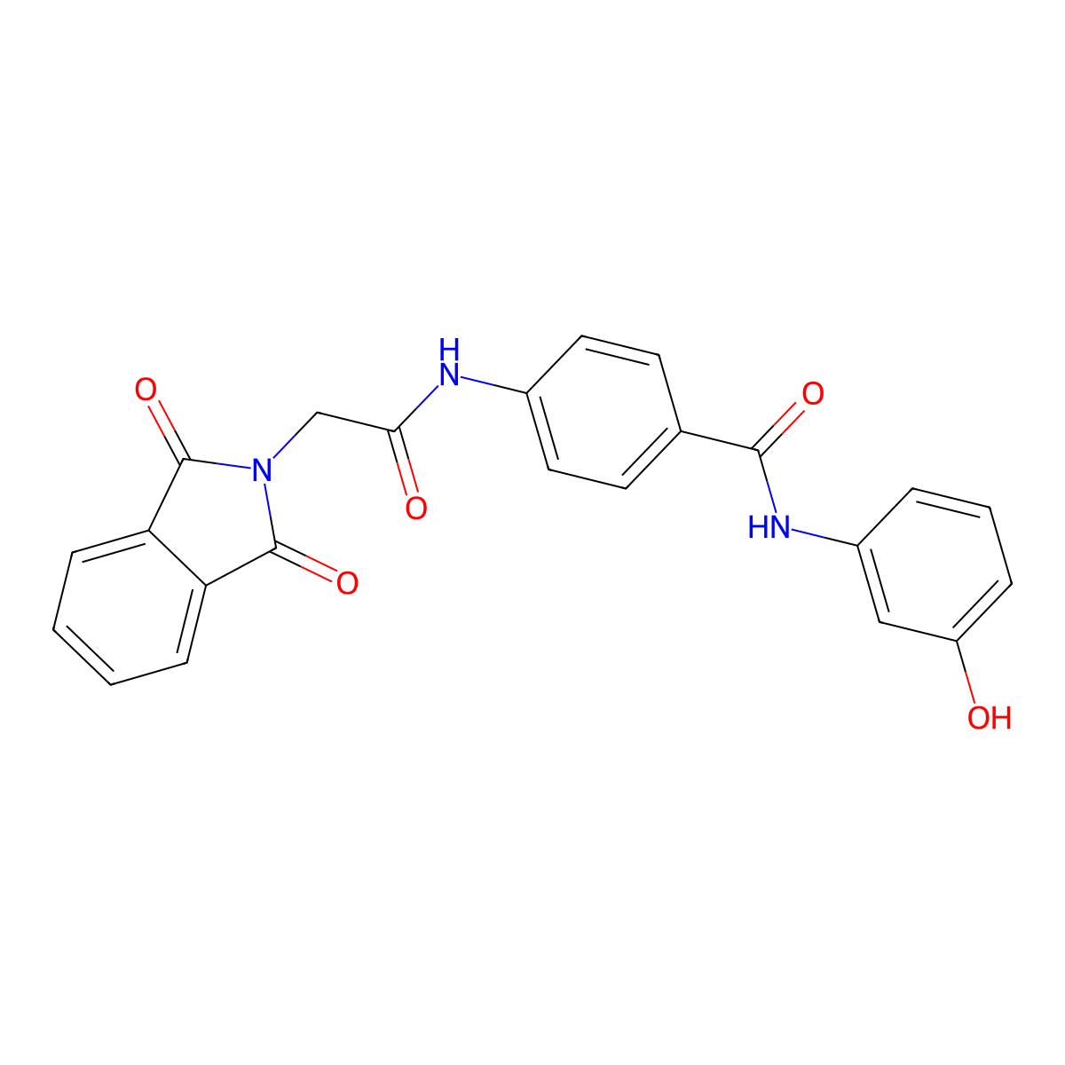 4-[[2-(1,3-dioxoisoindol-2-yl)acetyl]amino]-N-(3-hydroxyphenyl)benzamide molecular structure, CAS 389069-32-3