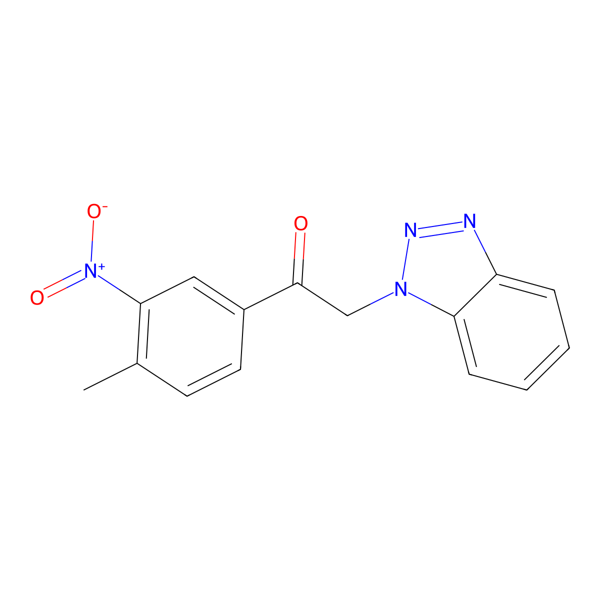 2-(Benzotriazol-1-yl)-1-(4-methyl-3-nitrophenyl)ethanone molecular structure, CAS 389070-95-5
