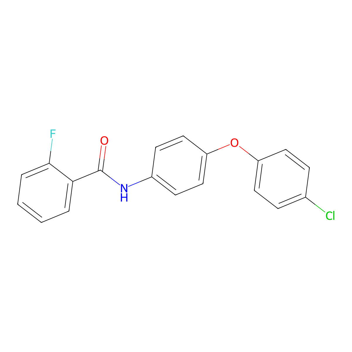 N-[4-(4-chlorophenoxy)phenyl]-2-fluorobenzamide molecular structure, CAS 389074-15-1