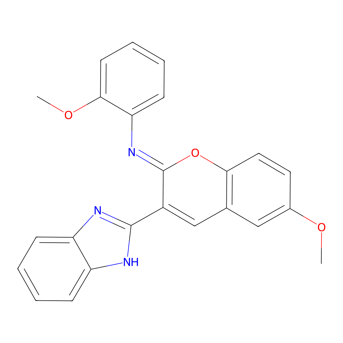 (2Z)-3-(1H-1,3-benzodiazol-2-yl)-6-methoxy-N-(2-methoxyphenyl)-2H-chromen-2-imine molecular structure, CAS 389076-03-3