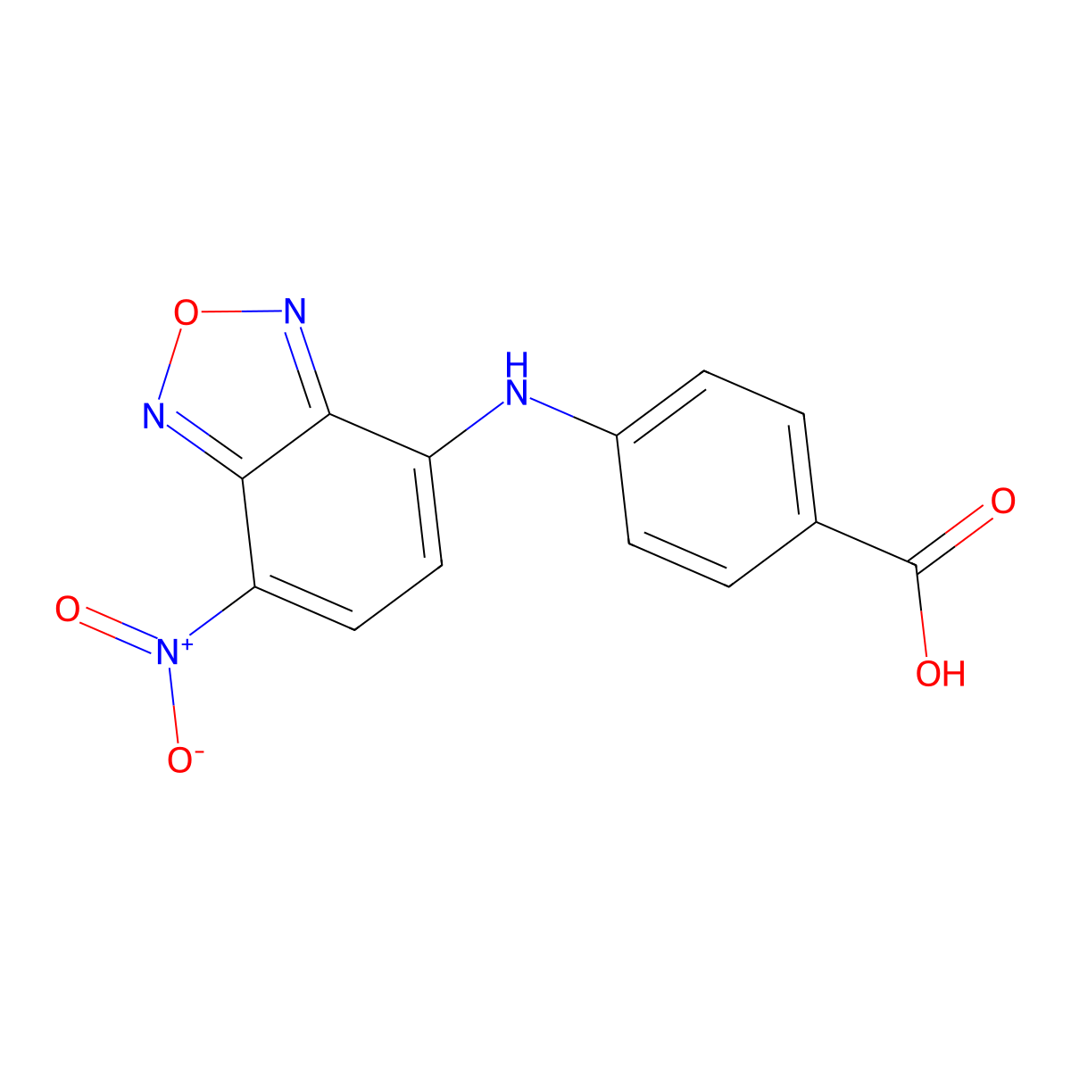 4-(7-Nitro-benzo[1,2,5]oxadiazol-4-ylamino)-benzoic acid molecular structure, CAS 389076-27-1