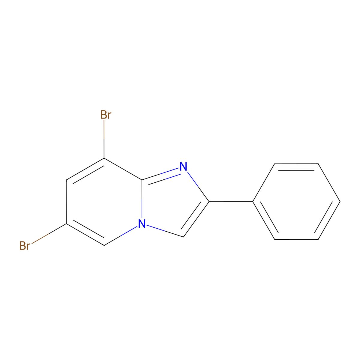6,8-Dibromo-2-phenylimidazo[1,2-a]pyridine molecular structure, CAS 389076-36-2