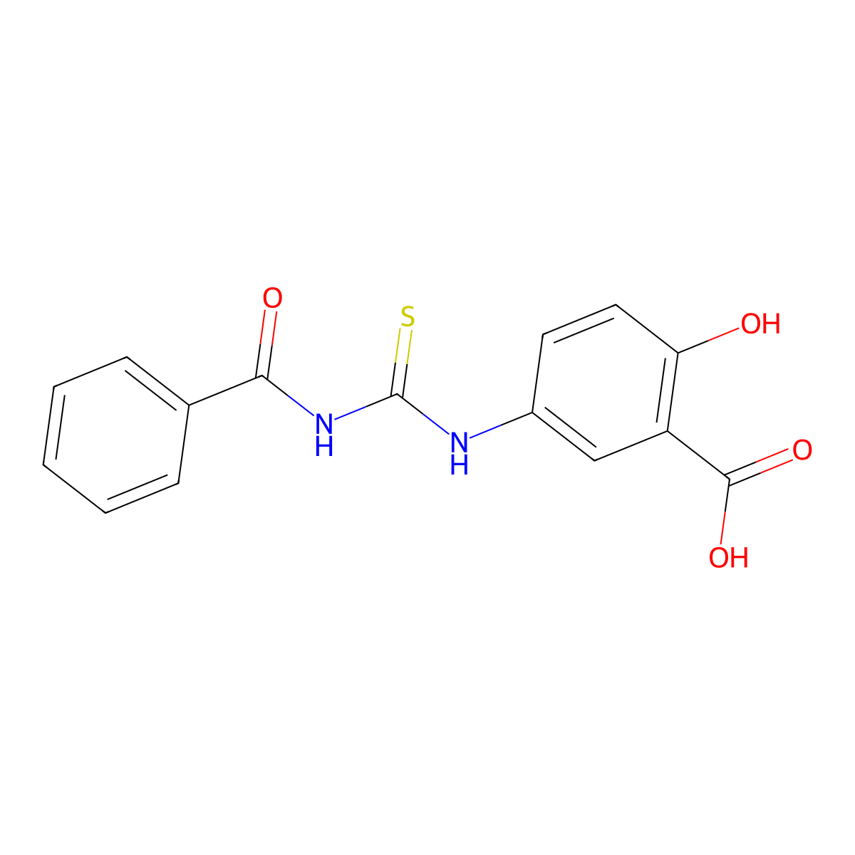 5-(3-Benzoylthioureido)-2-hydroxybenzoic acid molecular structure, CAS 389076-58-8