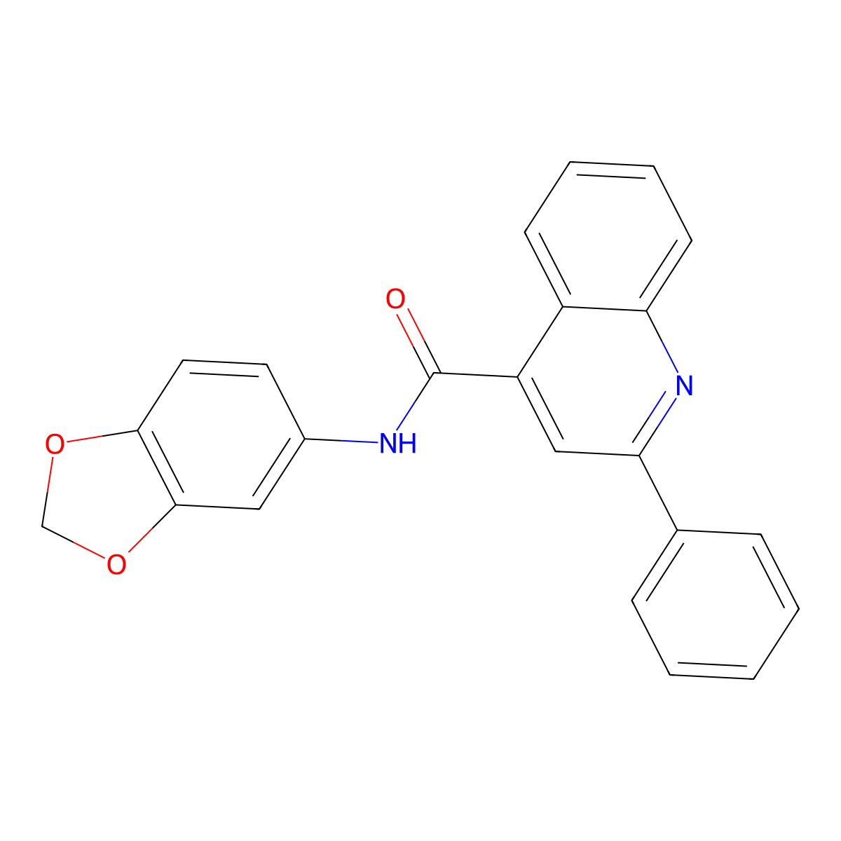 N-(1,3-benzodioxol-5-yl)-2-phenylquinoline-4-carboxamide molecular structure, CAS 389077-52-5