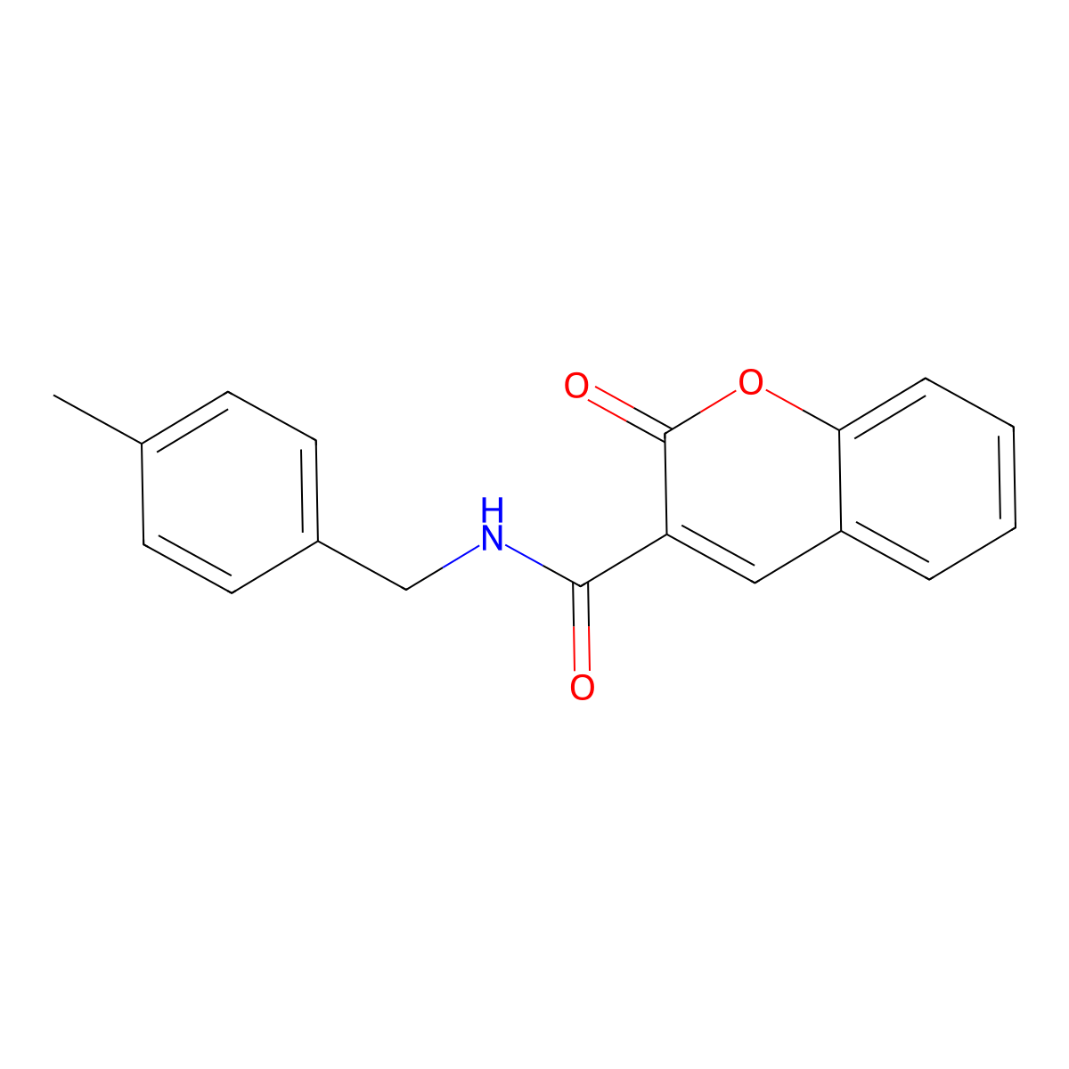 N-(4-methylbenzyl)-2-oxo-2H-chromene-3-carboxamide molecular structure, CAS 389077-68-3