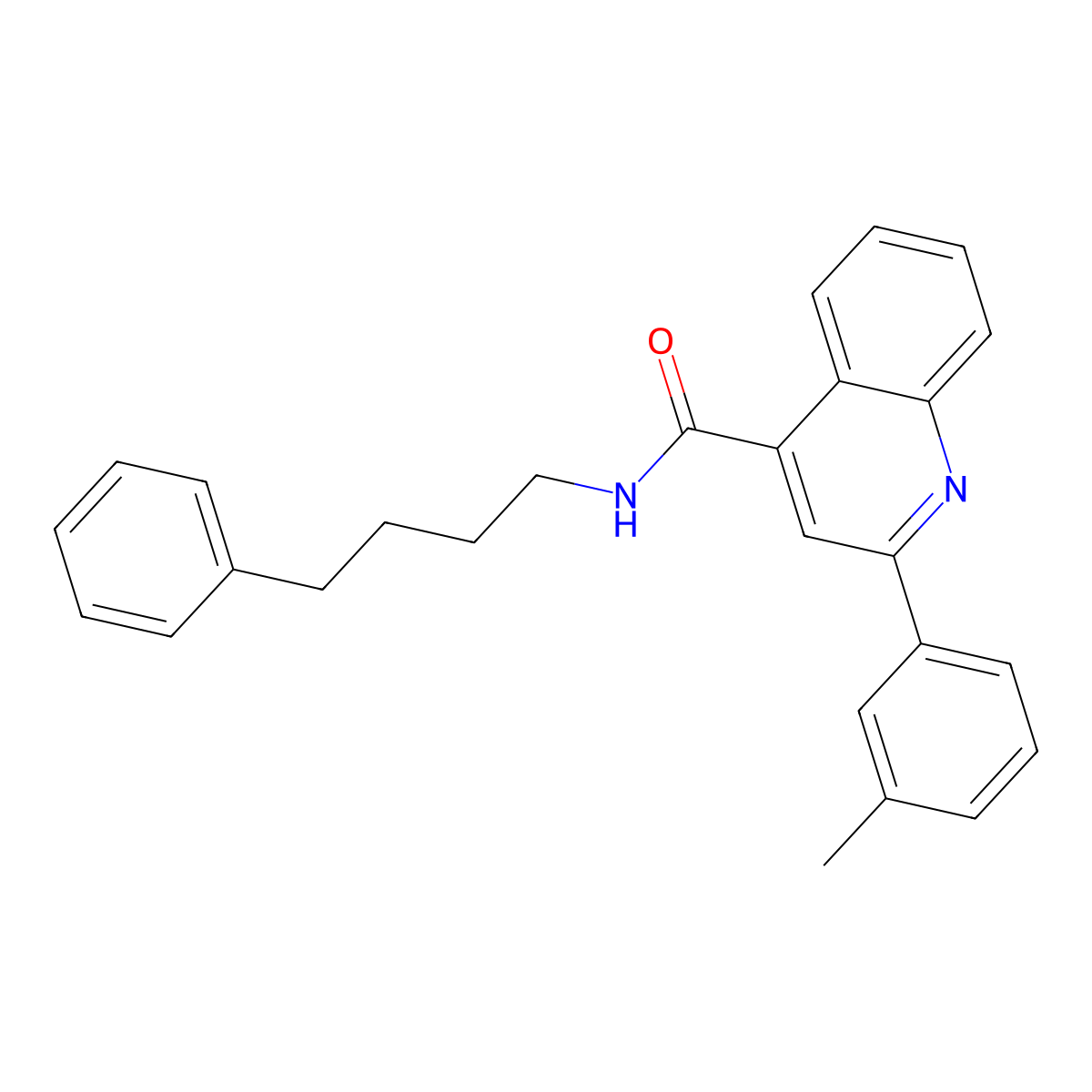 2-(3-methylphenyl)-N-(4-phenylbutyl)-4-quinolinecarboxamide molecular structure, CAS 389077-86-5