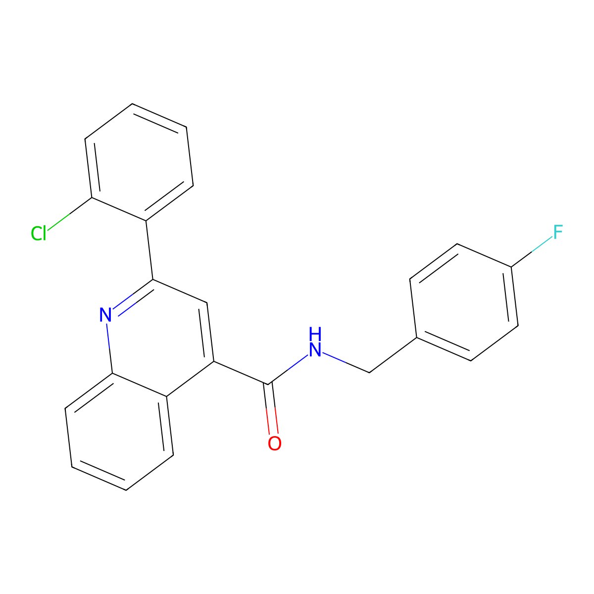 2-(2-chlorophenyl)-N-[(4-fluorophenyl)methyl]quinoline-4-carboxamide molecular structure, CAS 389078-34-6