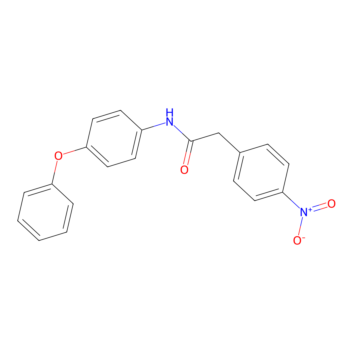 2-(4-nitrophenyl)-N-(4-phenoxyphenyl)acetamide molecular structure, CAS 389078-92-6