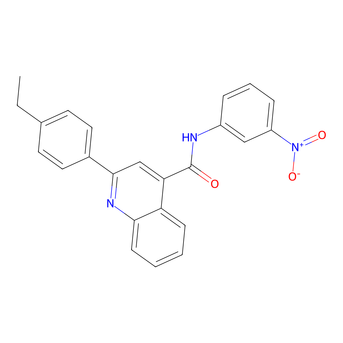 2-(4-ethylphenyl)-N-(3-nitrophenyl)quinoline-4-carboxamide molecular structure, CAS 389078-94-8
