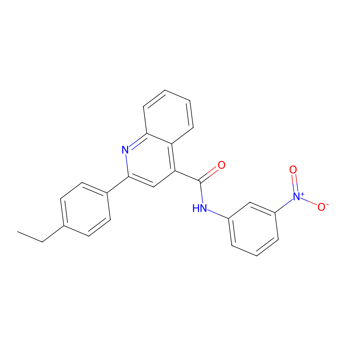 2-(4-ethylphenyl)-N-(3-nitrophenyl)quinoline-4-carboxamide molecular structure, CAS 389078-94-8
