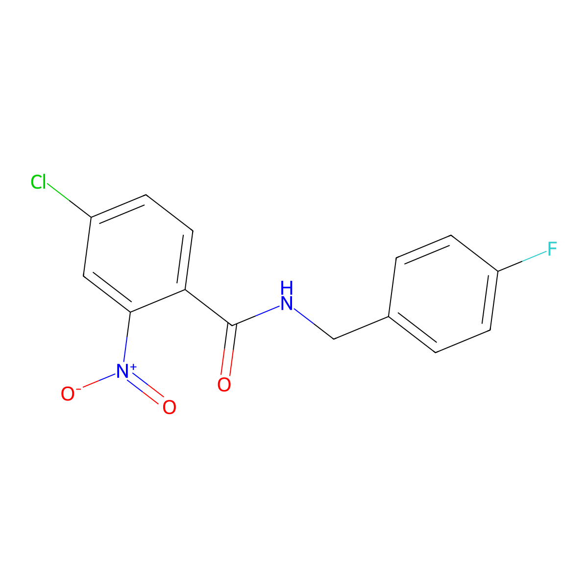 4-chloro-N-(4-fluorobenzyl)-2-nitrobenzamide molecular structure, CAS 389079-51-0