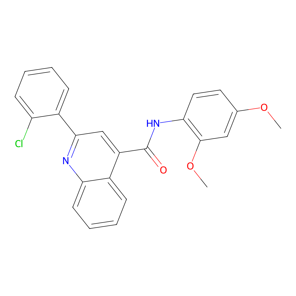 2-(2-chlorophenyl)-N-(2,4-dimethoxyphenyl)quinoline-4-carboxamide molecular structure, CAS 389079-88-3