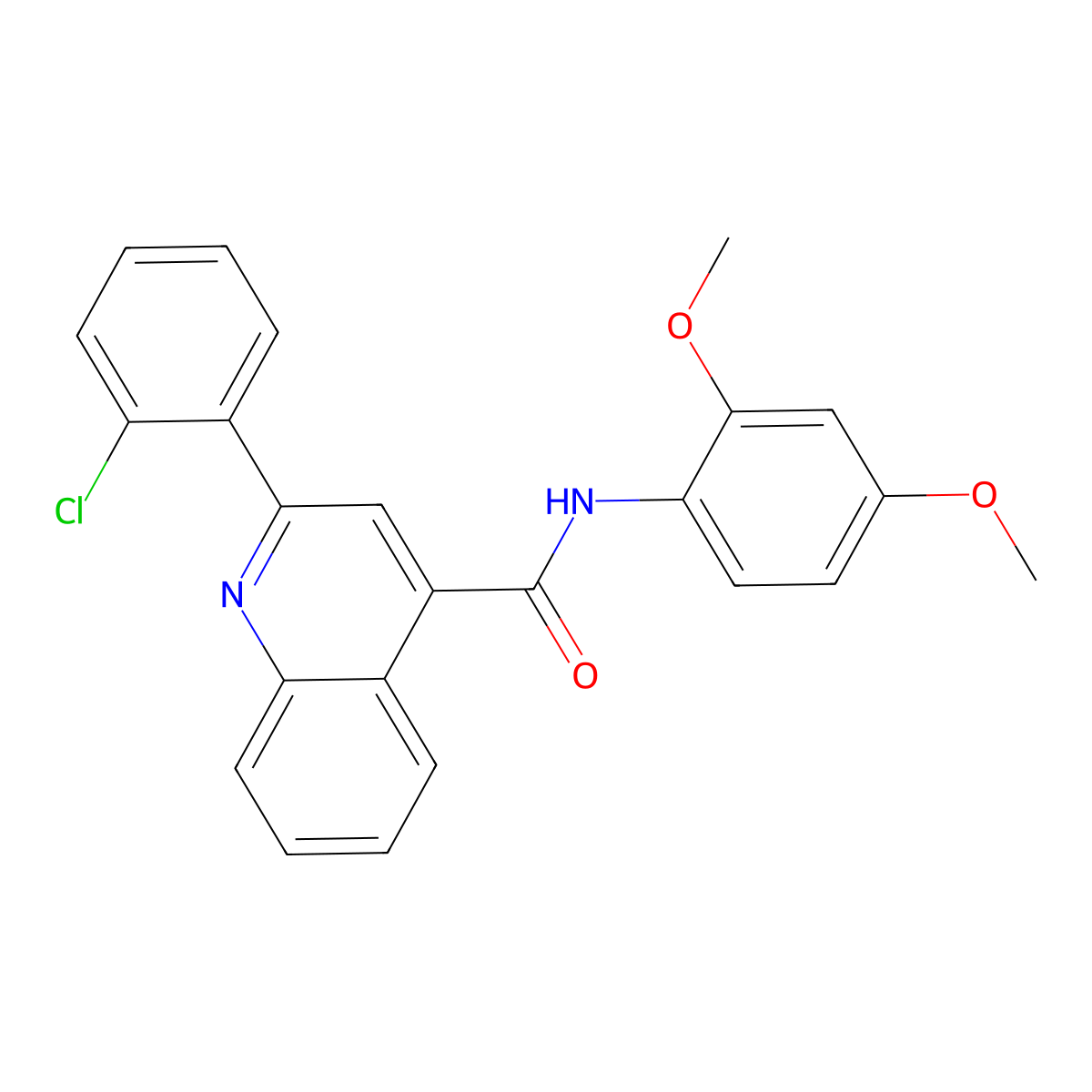 2-(2-chlorophenyl)-N-(2,4-dimethoxyphenyl)quinoline-4-carboxamide molecular structure, CAS 389079-88-3